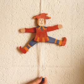 Hampelmann 19 cm, handbemalt